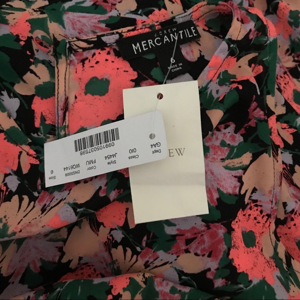 ❌SOLD❌ NWT | J.Crew ruched-waist dress in neon floral - Picture 6 of 7